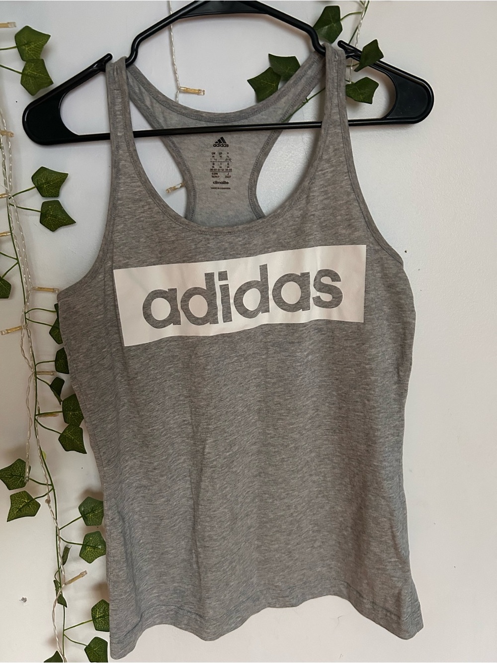 adidas Gray Logo Racerback Tank Top